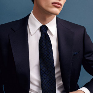 Cravate Primrose bleu marine Floral Vintage Hommes