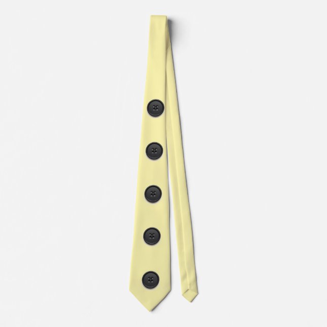 Cravate Printed black button design-cream  (Devant)