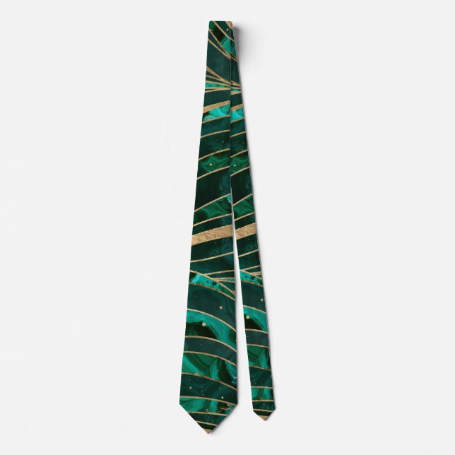 Cravate Profil onduleux de malachite (Devant)