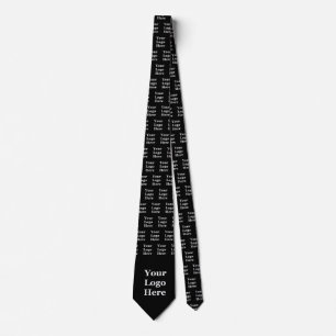Cravate Promotionnels Noir votre logo ici Motif
