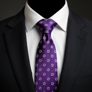 Cravate Prune Violet et Blanc à pois
