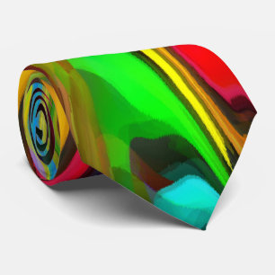 Cravate Psychedelic Petit déjeuner art abstrait moderne