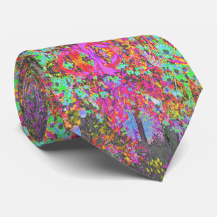 Cravate Psychédélique Tropicale Jardin Sunrise