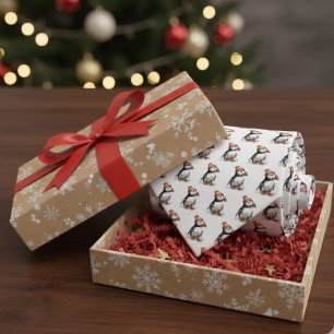 Cravate Puffin de Noël