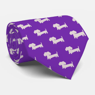 Cravate Purple Dachshund Papa Necktie - Cadeau Fête des pè