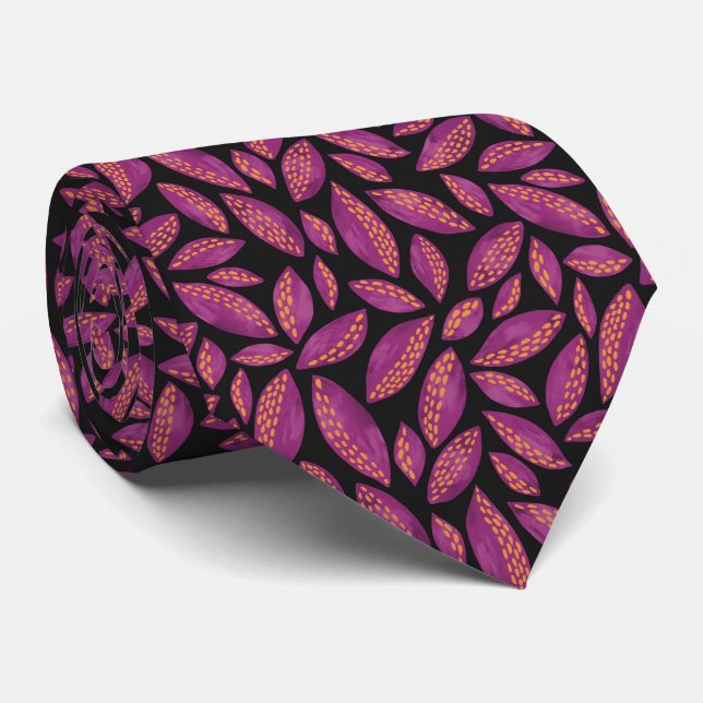 Cravate Purple Fall laisse motif (Roulé)