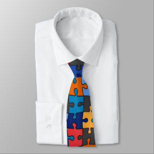 Cravate Puzzle coloré