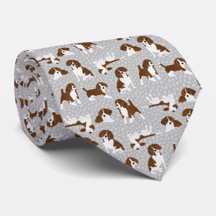Cravate race de chien beagle - gris