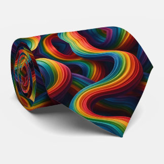 Cravate Rainbow Ribbons Abstract Neck Tie