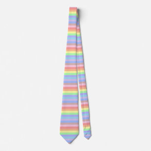 Cravate Rainbow Stripes Pastel Colors