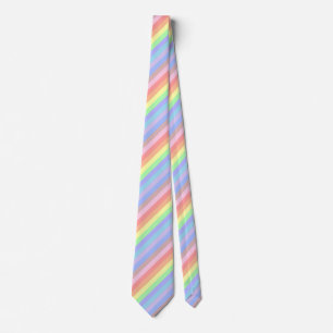 Cravate Rainbow Stripes Pastel Colors