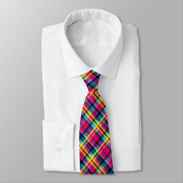 Cravate Rainbow Tartan (Attaché)