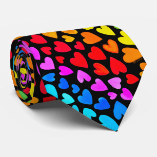 Cravate Rainbow Watercolor Motif