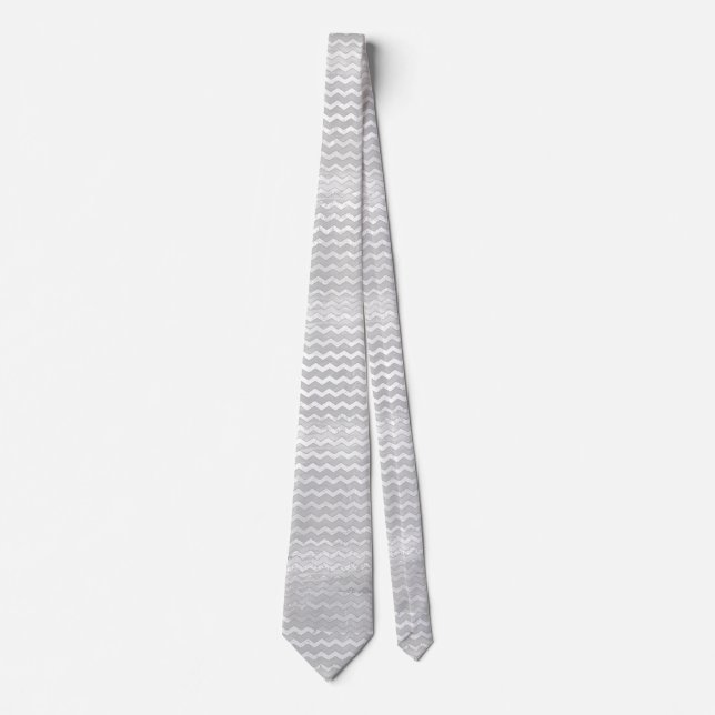 Cravate Rainy Sky Grey Chevron Motif (Devant)