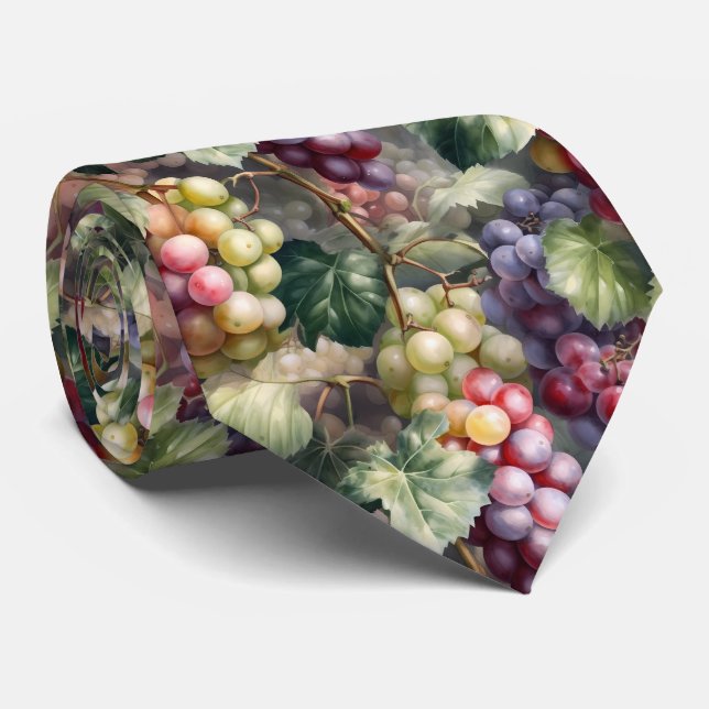 Cravate raisins carrelés cool fruits motifs (Roulé)