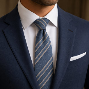 Cravate Rayo de Régence Bleu Poussiéreux