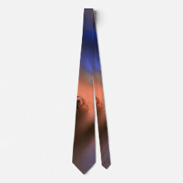 Cravate Rayons De Sagesse - Brown Bleu Orange Abstrait