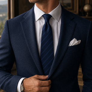 Cravate Rayure diagonale tonale bleu marine