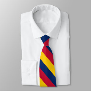 Cravate Rayure jaune et rouge bleue d'université