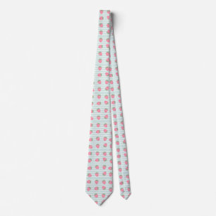 Cravate Rayures de fraise rose