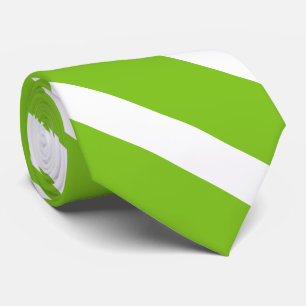 Cravate rayures diagonales vert/blanc