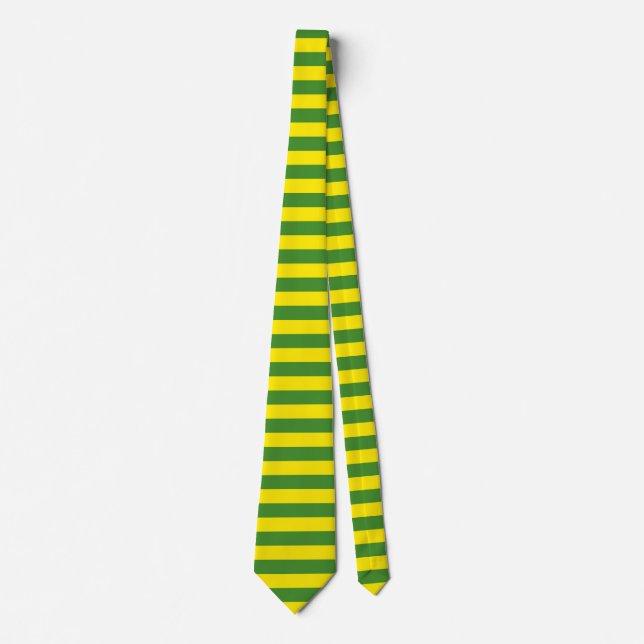 Cravate Rayures jaune et verte (Devant)