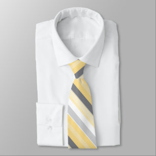 Cravate Rayures jaunes et grises ensoleillées
