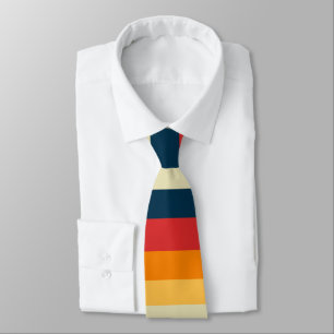 Cravate rayures rouges, bleues, orange et jaunes