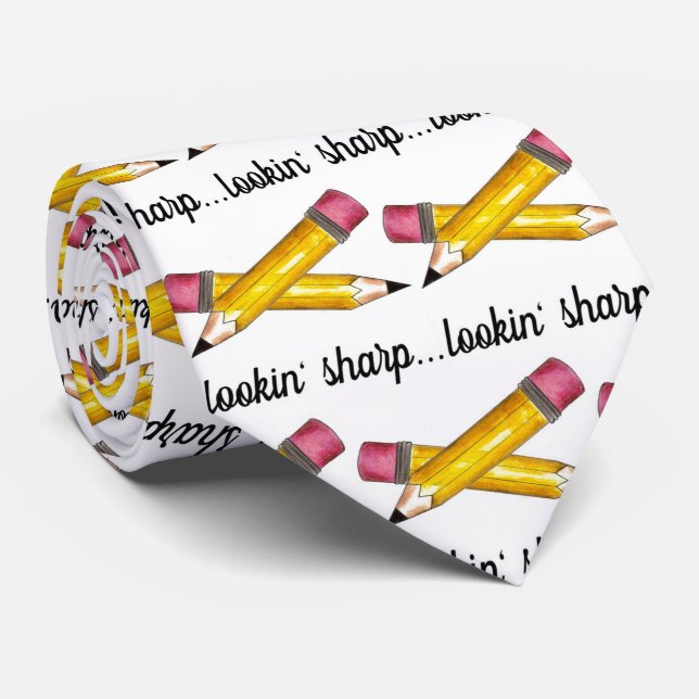 Cravate Recherche dans l'écriture de l'école de crayon jau (Roulé)