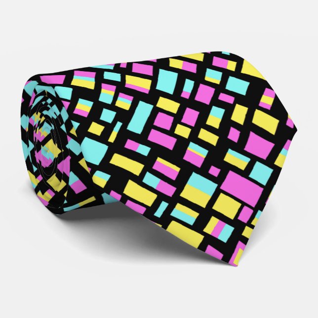 Cravate Rectangles Abstraites (Roulé)