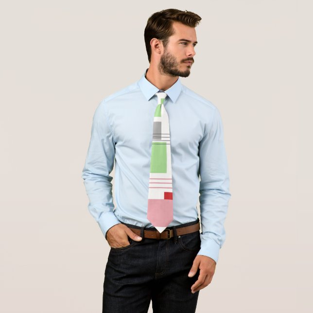 Cravate Rectangles et lignes Abstraites (En situation)