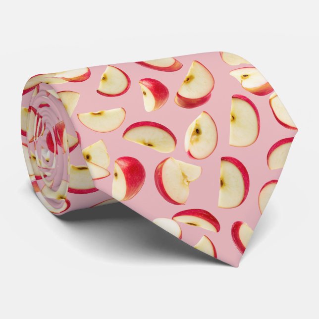 Cravate Red Apple Slice Pattern (Roulé)