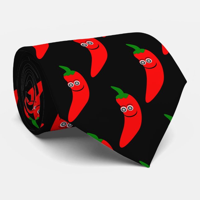 Cravate Red Chili Pepper Design (Roulé)