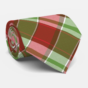 Cravate Red Green Festive Plaid Noël Motif