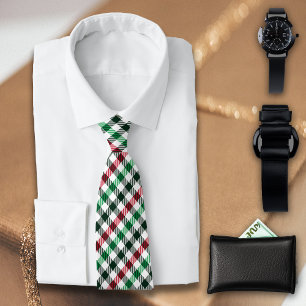 Cravate Red Green Plaids En vichy pour lui
