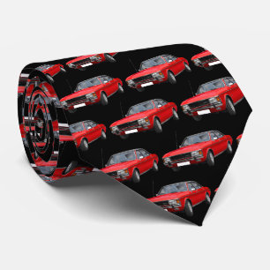 Cravate Red Hotrod 1970s Motif automobile