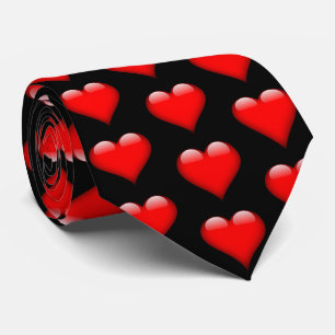 Cravate Red Shiny Hearts Valentine Necktie
