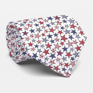 Cravate Red White et Blue Stars Amérique Patriotique  
