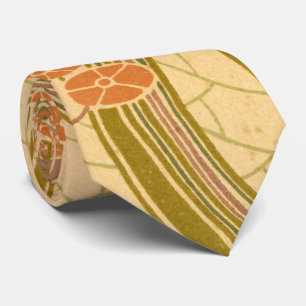 Cravate Reene Beauclair présente un motif floral Art Nouve