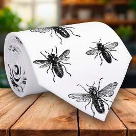 Cravate Reine des abeilles vintage et illustration