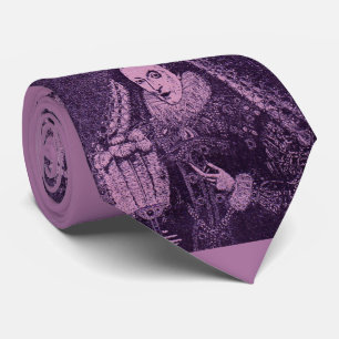 Cravate Reine Elizabeth I en imprimé violet