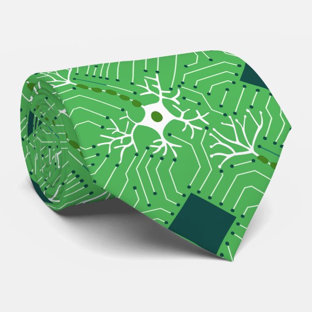 Cravate Réseau neuronal - Vert (Roulé)