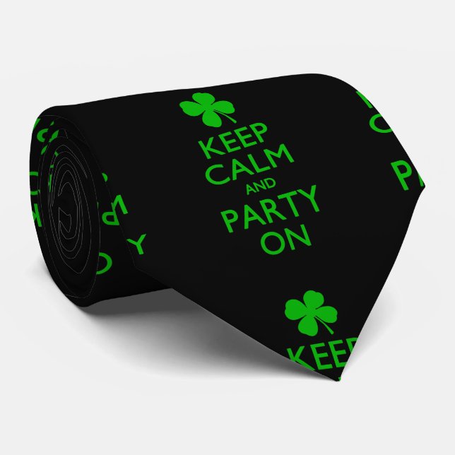 Cravate Restez Calme Et Fête Sur La St patrick (Roulé)