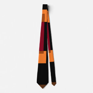 Cravate Résumé géométrique Rouge Orange Brown Noir