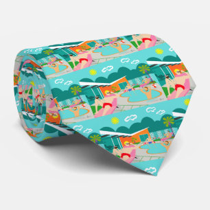 Cravate Retro Gay Pool Party Necktie Carrée