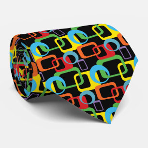 Cravate Rétro motif multicolore géométrique