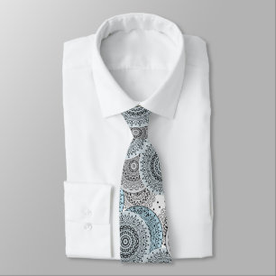 Cravate Rétro, rétro motif, bleu et gris, élégant