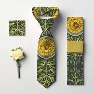 Cravate Rêve de Pissenlit Jaune : Floral à l'ère victorien
