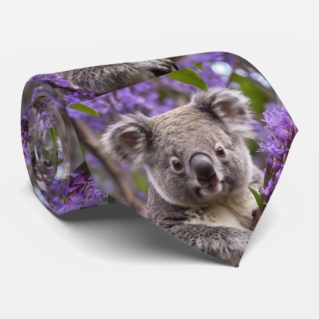 Cravate "Rêver dans le violet : Un Koala dans un arbre Jac (Roulé)