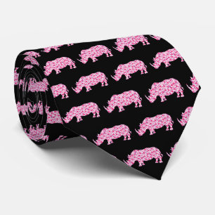 Cravate Rhinoceros fait de petits coeurs roses